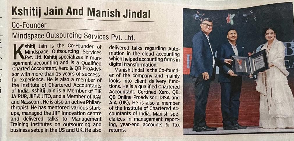 Mindspace Outsourcing Co-Founders awarded Global Indian leaders 2022 - Jaipur Times TOI